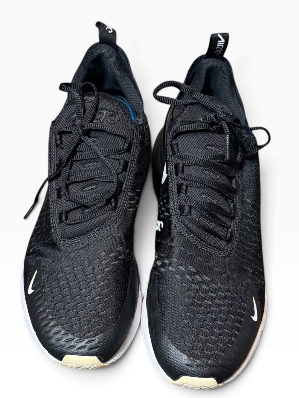 Nike Air Max 270 Men's Black with White Swoosh Sneakers Size 11 - Picture 3 of 9